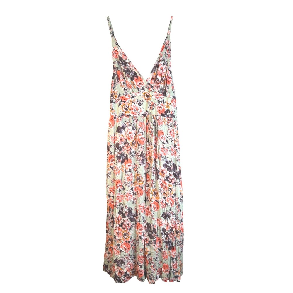 Betsey Johnson Women's Sage Floral Wide Leg‎ Summer Boho Jumpsuit Size 14